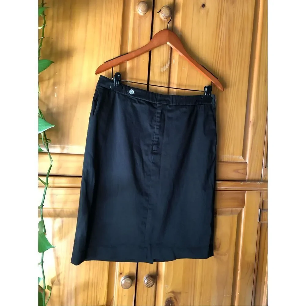 Lauren Ralph Lauren Black Pencil Skirt Size 10 Stretch Cotton